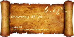 Oravszky Éva névjegykártya